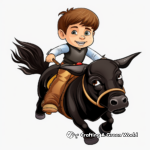 Printable Bull Riding Champion Coloring Pages 4