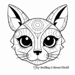 Printable Calico Cat Head Coloring Pages 4