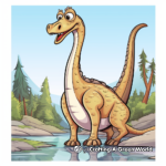 Printable Cartoon Brachiosaurus Coloring Pages 2