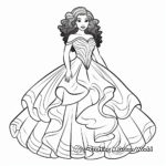 Printable Celebrity Ball Gown Dress Coloring Pages 4