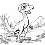 Printable Compysognathus in the Wild Coloring Pages 1