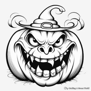 Printable Creepy Jack o Lantern Coloring Pages for Artists 1