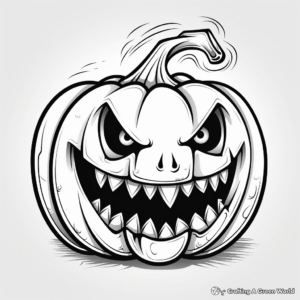 Printable Creepy Jack o Lantern Coloring Pages for Artists 2
