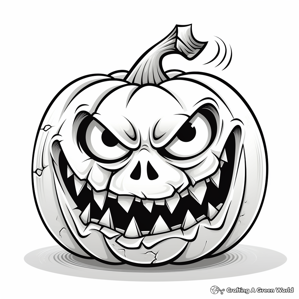 Printable Creepy Jack o Lantern Coloring Pages for Artists 3