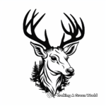 Printable Deer Head Silhouette Coloring Pages 4