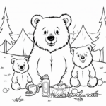 Printable Family Black Bear Picnic Coloring Pages 4