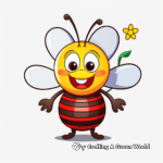 Printable Honeybee and Daisy Coloring Pages 3