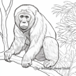 Printable Howler Monkey Coloring Pages for Adults 2