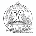 Printable Lovebirds in Bird Cage Coloring Pages 2