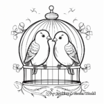 Printable Lovebirds in Bird Cage Coloring Pages 3