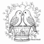 Printable Lovebirds in Bird Cage Coloring Pages 4