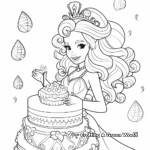 Printable Mermaid Queen Cake Coloring Pages 2