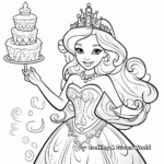 Printable Mermaid Queen Cake Coloring Pages 3