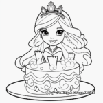 Printable Mermaid Queen Cake Coloring Pages 4