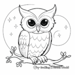 Printable Owl and Moonlight Coloring Pages 2