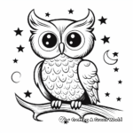 Printable Owl and Moonlight Coloring Pages 3