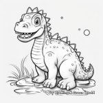 Printable Pencil Drawing Iguanodon Coloring Pages 1