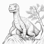 Printable Pencil Drawing Iguanodon Coloring Pages 2