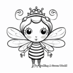 Printable Queen Bee and Hive Coloring Pages 3