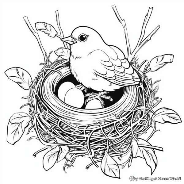 Bird Nest Coloring Pages - Free &amp; Printable!