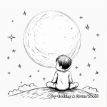 Printable Romantic Full Moon and Stars Coloring Pages 3