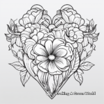 Printable Rose Heart Coloring Pages 4