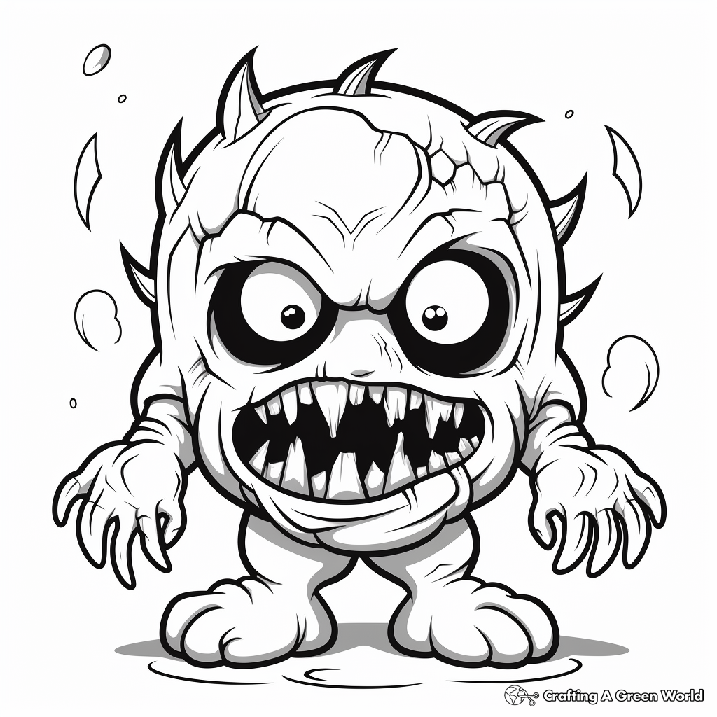 Printable Scary Monster Halloween Coloring Pages 2