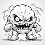 Printable Scary Monster Halloween Coloring Pages 3