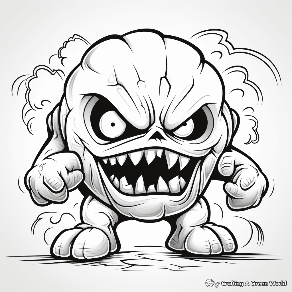 Printable Scary Monster Halloween Coloring Pages 3