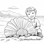 Printable Seashell Beach Coloring Pages for Artists 1