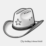 Printable Sheriff's Cowboy Hat Coloring Pages 2