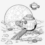 Printable Spacecraft View of Dwarf Planets Coloring Pages 1