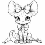 Printable Sphynx Cat with Bow Coloring Sheets 4