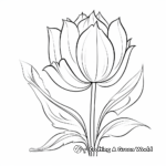 Printable Tulip Flower Coloring Sheets 1