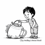 Printable Watering Can Coloring Pages for Gardeners 4