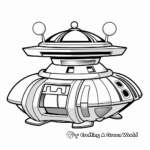 Printable: Easy Alien Spaceship Coloring Pages for Beginners 1