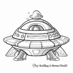 Printable: Easy Alien Spaceship Coloring Pages for Beginners 2