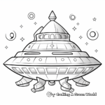 Printable: Easy Alien Spaceship Coloring Pages for Beginners 4