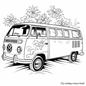 Psychedelic Hippie Van Coloring Pages 2