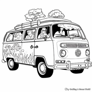 Psychedelic Hippie Van Coloring Pages 3