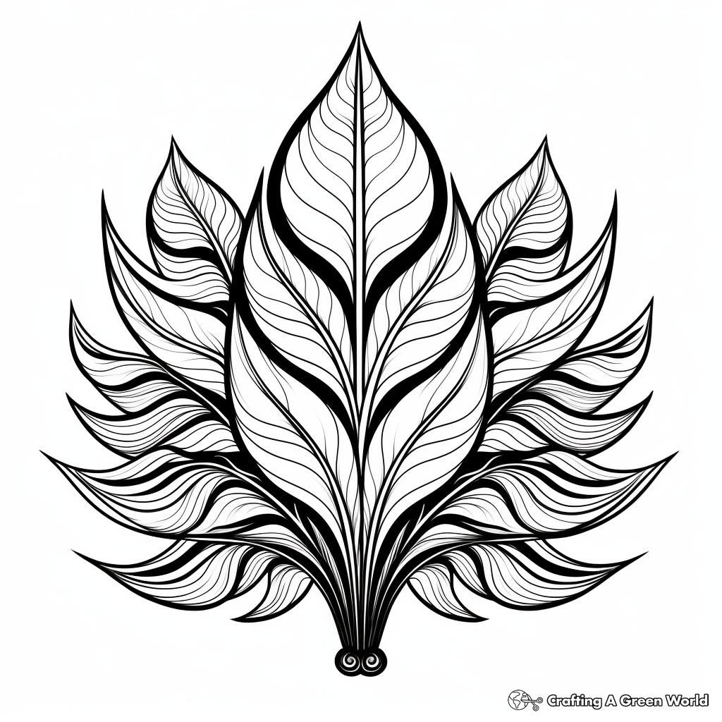 Psychedelic Marijuana Leaf Coloring Pages 3