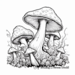 Psychedelic Psilocybe Mushroom Coloring Pages 1