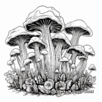 Psychedelic Psilocybe Mushroom Coloring Pages 2