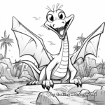 Pterodactyl and Dinosaur Friends Coloring Pages 1
