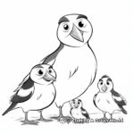 Puffin Family Coloring Pages: Male, Female, and Chick 1