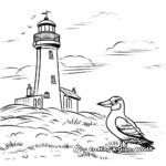 Puffins and Lighthouse Scenery Coloring Pages for Artists 3