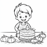 Pumpkin Pie Cake Coloring Pages for Thanksgiving 2