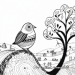 Quail In The Trees Coloring Pages 2