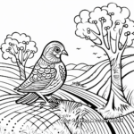 Quail In The Trees Coloring Pages 3