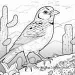 Quail in the Wild: Desert-Scene Coloring Pages 1